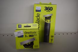 Philips One Blade 360 Trimmer, and a Packs of Three Blades