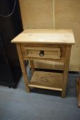 Pine Hall Table with Single Drawer 52x35cm x 73cm high