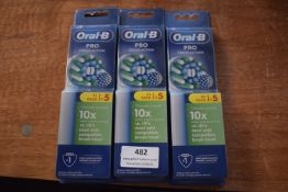 3x Oral-B Pro Cross Action Toothbrush Heads 5pk