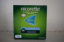 1x Nicorette 2mg Nicotine Gum Icy White 210pcs