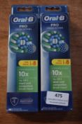 2x Oral-B Pro Cross Action Toothbrush Heads 8pk