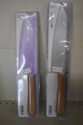 2x Livarno Kitchen Knives with Bamboo Handles