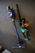 Green Note Cordless Vacuum Cleaner, and a Hedge Trimmer (no cables)