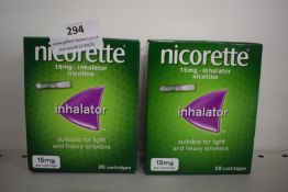2x Nicorette 15mg Nicotine Inhalator 20pcs