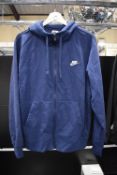 Nike Navy Zip Front Hoodie Size: M