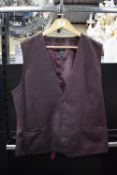 Taylor & Wright Burgundy Slim Fit Waist Coat Size: XL