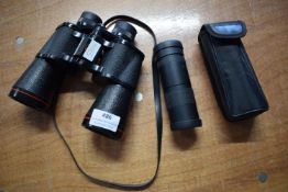 Safari 12x50 Binoculars, and a Monocular