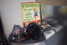 Micro Drip Irrigation Kit, Metal Fishing Sign, and Fishing DVDs