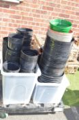 *Heavy Duty Trolley, and 2x Tubs of Plant Pots