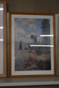 Framed Print “View of Vetheuil” by Monet 29x21”