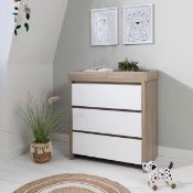 *Tutti Bambini Modena White & Oak Finish Chest Changer Baby Changing Unit with Drawers RRP: £220 (