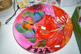 *Glass Butterfly Pattern 18” Birdbath Bowl (no stand)