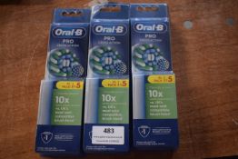 3x Oral-B Pro Cross Action Toothbrush Heads 5pk