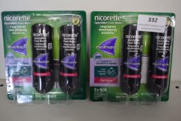 2x Nicorette Quick Mist 1mg Nicotine Spray Cool Berry 2x 150 Sprays
