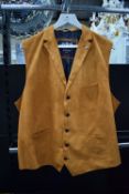 Lambretta Carnaby Street Deep Tan Suede Waistcoat Size: XXL