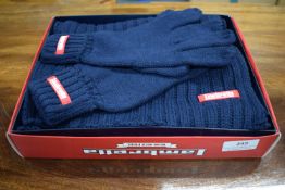 Lambretta Navy Scarf & Gloves Set