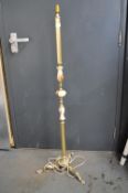 Brass Effect Floor Lamp (no shade)