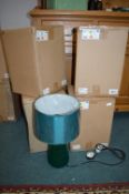 4x Gabanna Teal Table Lamps with Shades