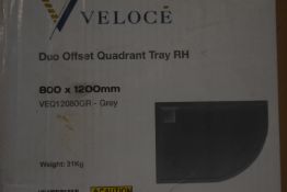 Duo Offset Quadrant Tray Righthand in Grey 800x1200mm