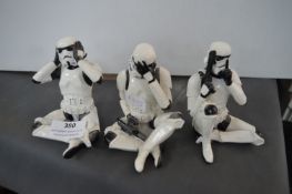 3x Star Wars “See, Hear, Speak no Evil” Stormtrooper Figures