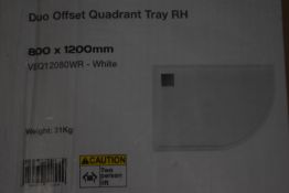 Duo Offset Quadrant Tray Righthand in White 800x1200mm