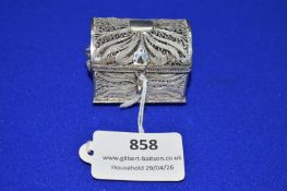 Continental 800 Grade Filigree Silver Casket ~34.8g