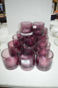 17x Coloured Glass Tealight Holders