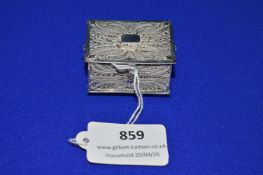 Continental 900 Grade Filigree Silver Casket ~31g