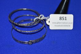 4x Sterling Siver Bangles ~18g total
