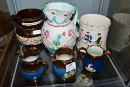 Victorian Copper Lustre Jug plus Modern Fog Tankard