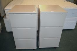 Pair of Grey Three Drawer Bedside Cabinets