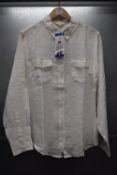 *Jachs Girlfriend Long Sleeve White Linen Shirt Size: L