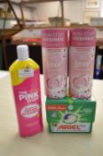 2x Lenor Scent Boosters, Aerial Wash Pods, and Pink Stuff Cleaner
