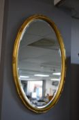 Oval Gilt Framed Bevelled Edge Mirror