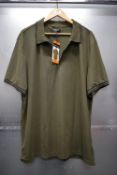 *Ernest Sewn Green Quater-Zip Polo Size: Size: XXL