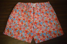 *Swims Men’s Starfish Print Swim Shorts with Rear Zip Pocket Size: L