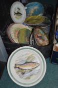 Sovereign Soft Body Travel Case Containing Decorative Fish Design Plates