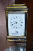 Brass Manual Carriage Clock (AF, damage & repair to face)