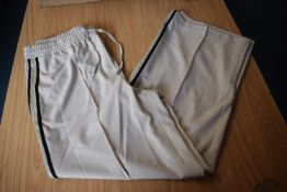 *Lady’s Cream Wide Leg Side Stripe Trousers with Elasticated Waist Size: XL