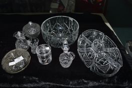 Cut Glass Lead Crystal Fruit Bowl, Serving Dishes, Lidded Jars, etc.