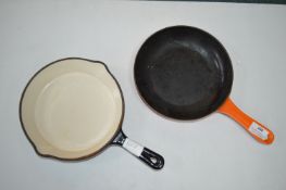 Small Le Creuset Cast Iron Enamel Pan, plus One Other