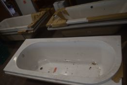 D-Shape 1700x725mm Lefthand Acrylic Bath