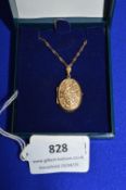 9ct Gold Locket & Chain ~5.5g