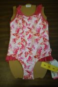 Seafolly Girl’s Pink Butterfly Swimsuit with UPF 50+ Protection Age: 5