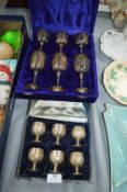 2x Sets of White Metal Goblets
