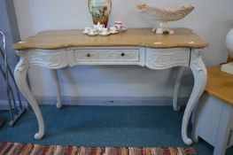 Ornate Oak Topped Painted Console Table 120x56cm x 74cm high