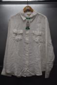 *Jachs Girlfriend Long Sleeve White Linen Shirt Size: XL