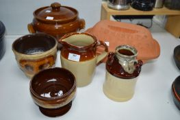 Stoneware Jugs, Jars, Crockpot, etc.