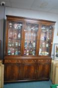 Large Glazed Display Bookcase with Drawers and Storage Cupboards 150x40cm x 2m high