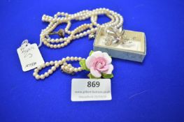 Assorted Jewellery Including ~2g Silver Cameo Ring